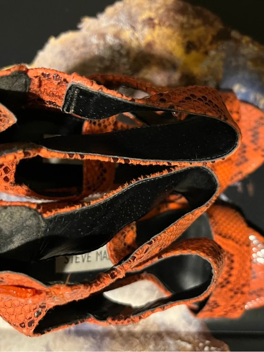 Steve Madden Orange Snake-Texture Reptile Habitat Accent